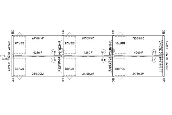 WORKSTATION TYPICAL 3: AIS - DIVI 5'x2'; 42"H  Workstation