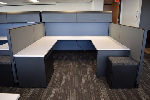 Knoll Morrison Cubicle Re manufactured 8'x8'x64"-48" High-low