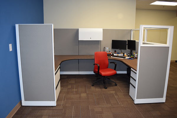 Knoll Morrison Cubicle Re manufactured 9.5'x6'x64"H with Glass